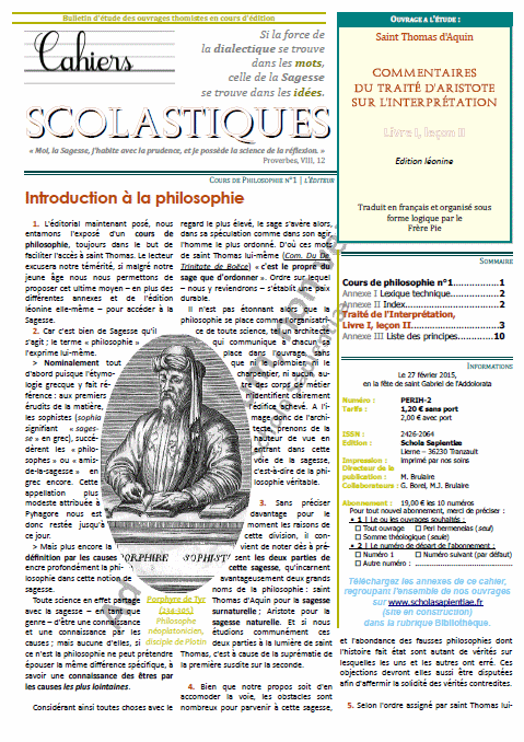 Cahiers scolastiques n°3 (philosophie)