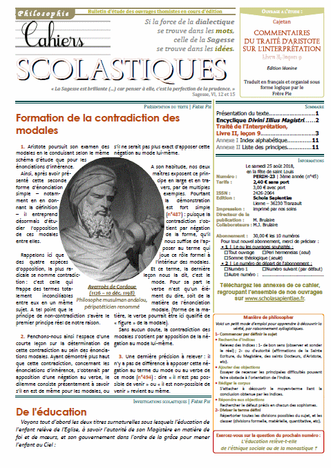 Cahiers scolastiques n°45 (philosophie)
