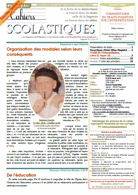 Cahiers scolastiques n°47 (philosophie)