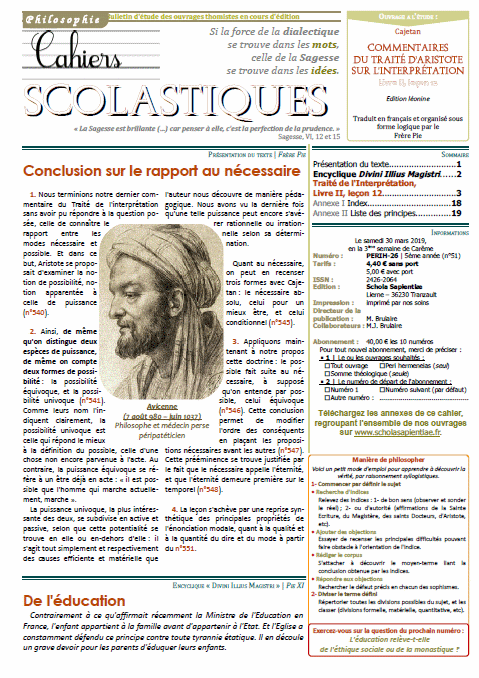 Cahiers scolastiques n°51 (philosophie)
