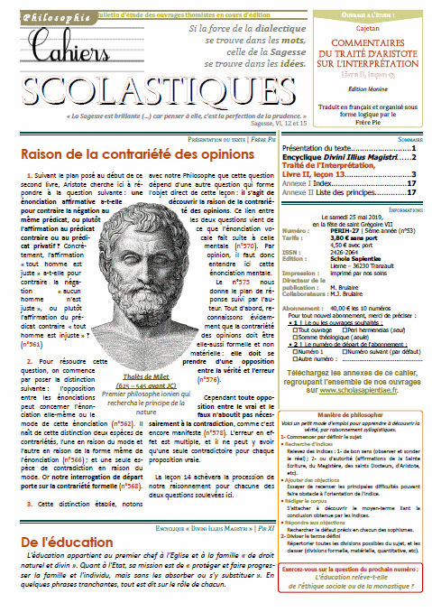 Cahiers scolastiques n°53 (philosophie)