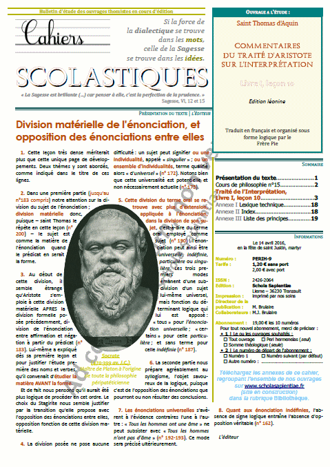 Cahiers scolastiques n°17 (philosophie)