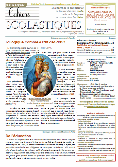 Cahiers scolastiques n°57 (philosophie)