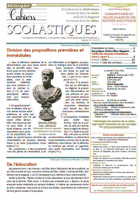 Cahiers scolastiques n°65 (philosophie)