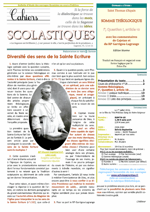 Cahiers scolastiques n°20 (théologie)