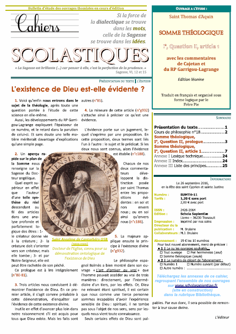 Cahiers scolastiques n°22 (théologie)