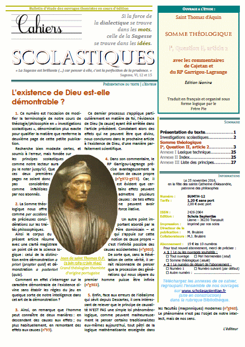 Cahiers scolastiques n°24 (théologie)