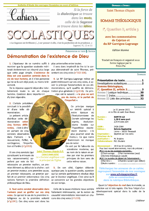 Cahiers scolastiques n°26 (théologie)
