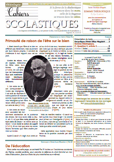 Cahiers scolastiques n°52 (théologie)