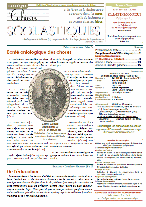 Cahiers scolastiques n°54 (théologie)