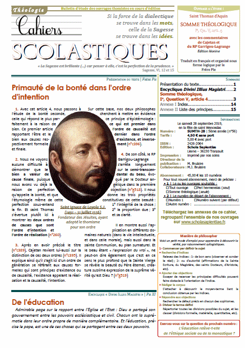 Cahiers scolastiques n°56 (théologie)