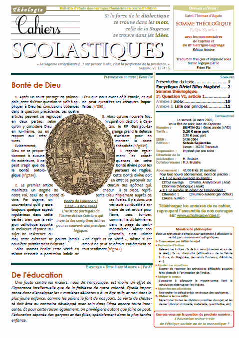 Cahiers scolastiques n°62 (théologie)