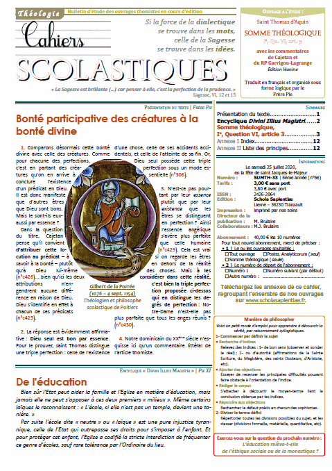 Cahiers scolastiques n°66 (théologie)