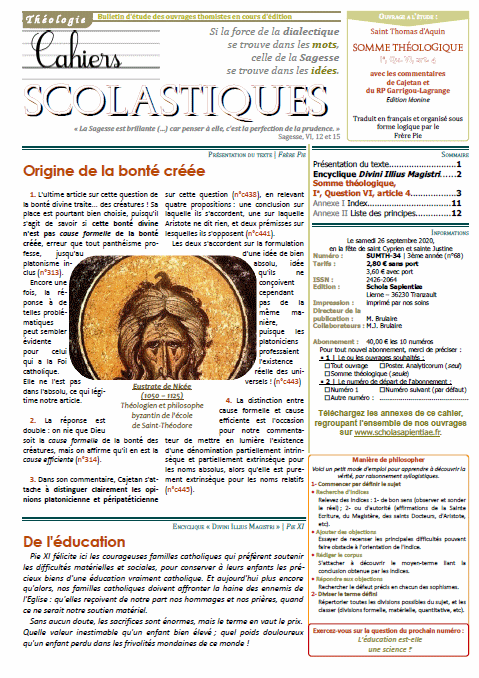 Cahiers scolastiques n°68 (théologie)
