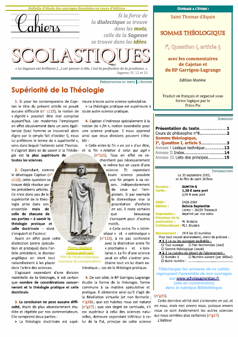 Cahiers scolastiques n°10 (théologie)
