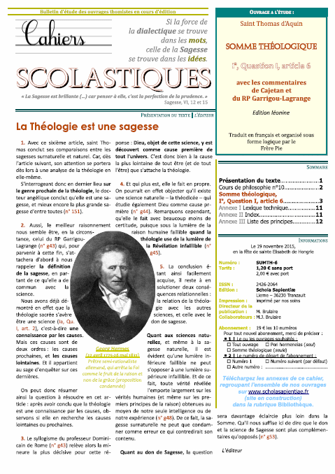 Cahiers scolastiques n°12 (théologie)