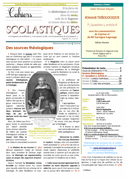 Cahiers scolastiques n°16 (théologie)