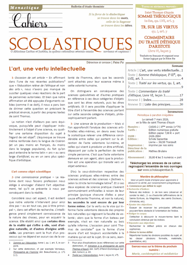 Cahiers scolastiques n°79 (monastique)